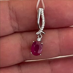 Natural Ruby Pendant in 925 Sterling Silver